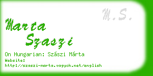marta szaszi business card