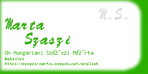 marta szaszi business card